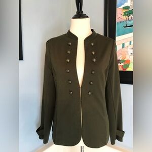 EUC ModCloth Knit Army Green Military Style Jacket Sz L Army Green military styl